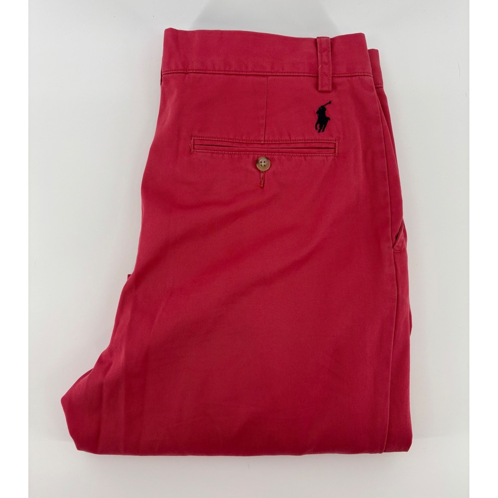 Polo Ralph Lauren Chino Pants Men's 32x32 Pink Straight Leg Flat Front Cotton